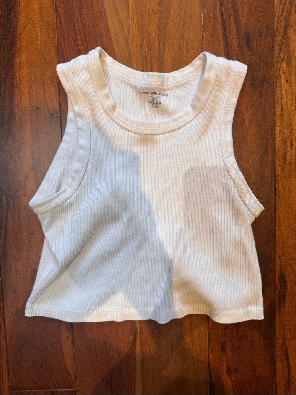 Brandy Melville White Ribbed Cropped Tank